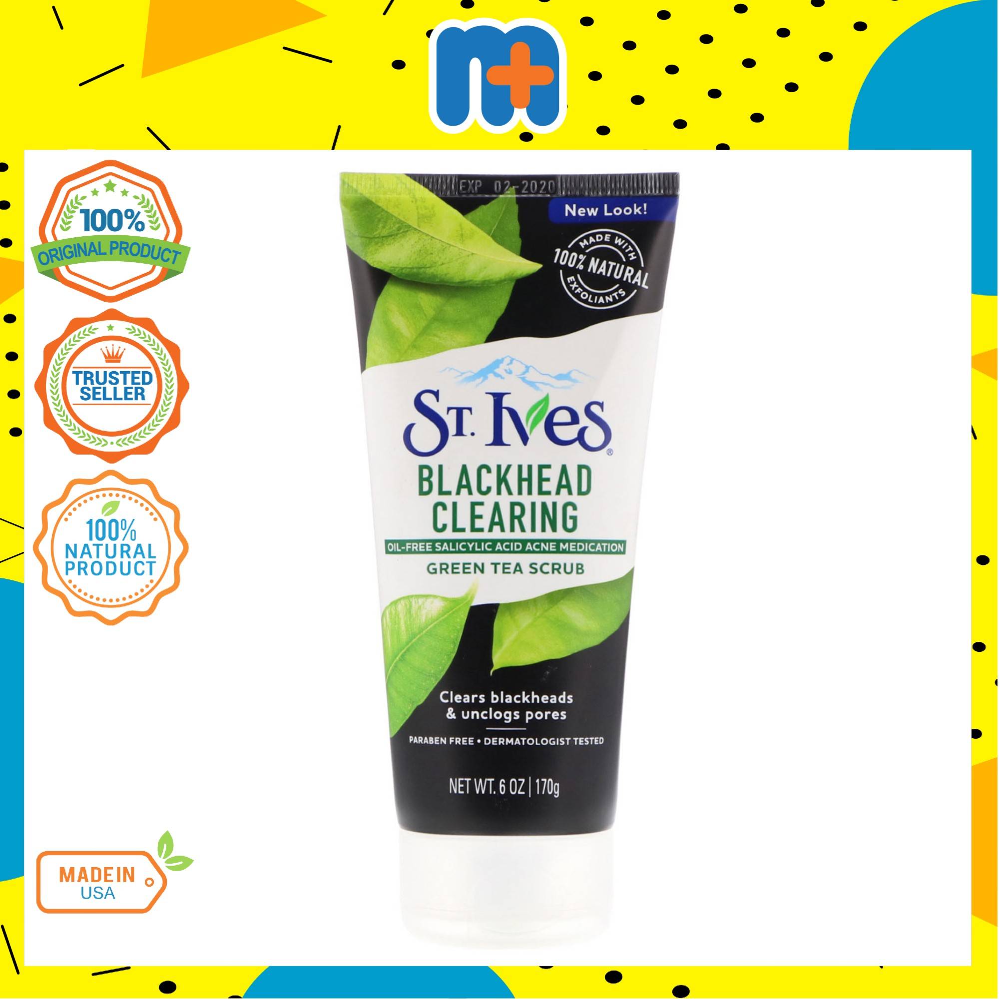 [MPLUS] ST IVES Blackhead Clearing Green Tea Face Scrub 170g
